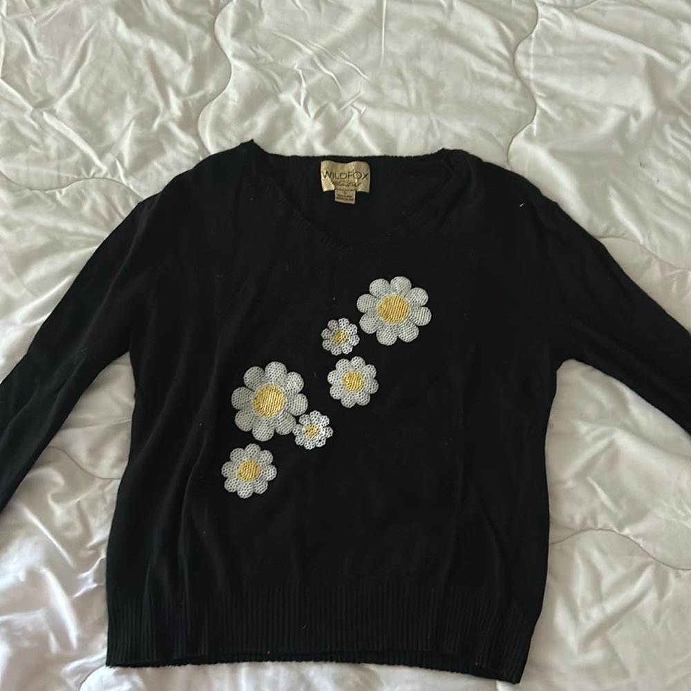 Wildfox Cashmere Sweater with Flowers